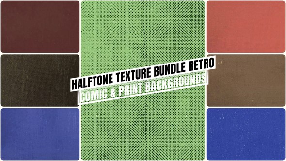 Videohive Halftone Texture Bundle Retro вЂ“ Comic & Print Backgrounds Elements template preview