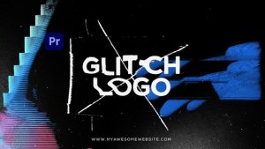Glitch Logo Distortion Premiere Pro template preview