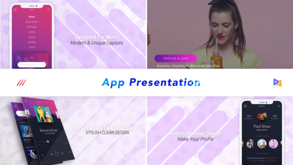 App Promo Video Displays template preview