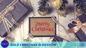 Videohive Gold Christmas Slideshow Video Displays template preview