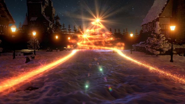 Videohive 3D Merry Christmas Scene Intro Logo Stings template preview