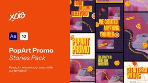Videohive Popart Promo Stories Pack Openers template preview