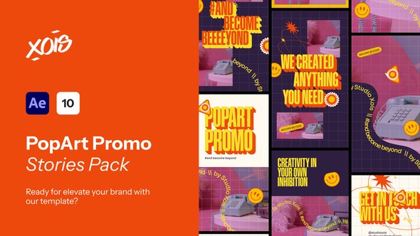 Videohive Popart Promo Stories Pack Openers template preview