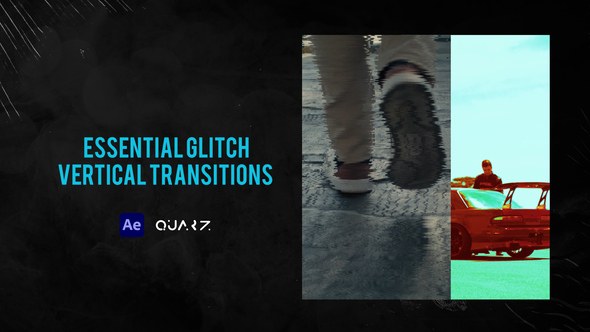 Videohive Essential Glitch Vertical Transitions Elements template preview