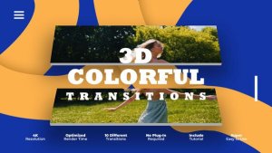 Videohive 3D Colorful Transitions Elements template preview