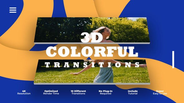 Videohive 3D Colorful Transitions Elements template preview