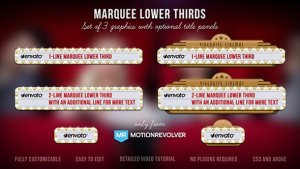 Marquee Lights Lower Thirds Video Displays template preview