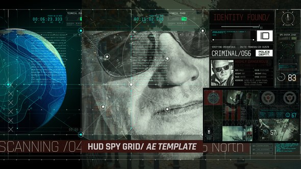 Videohive HUD Spy Grid Openers template preview