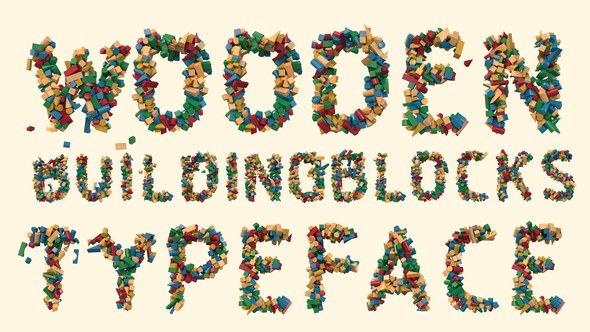 Videohive Dynamic Colorful Wooden Building Block Letters Titles template preview