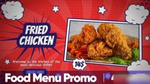 Videohive Retro Style Food Menu Promo Product Promo template preview