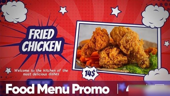Videohive Retro Style Food Menu Promo Product Promo template preview