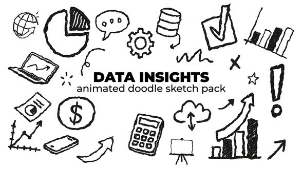 Videohive Data Insights - Animated Doodle Sketch Pack Elements template preview