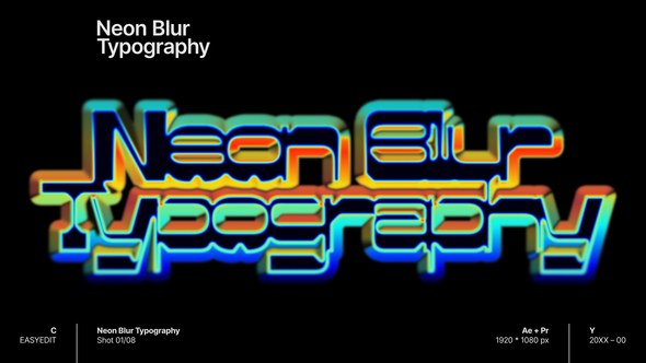 Videohive Neon Blur Typography Titles template preview