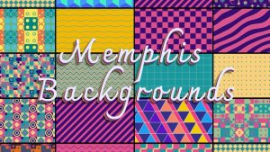 Videohive Memphis Colorful Backgrounds Elements template preview