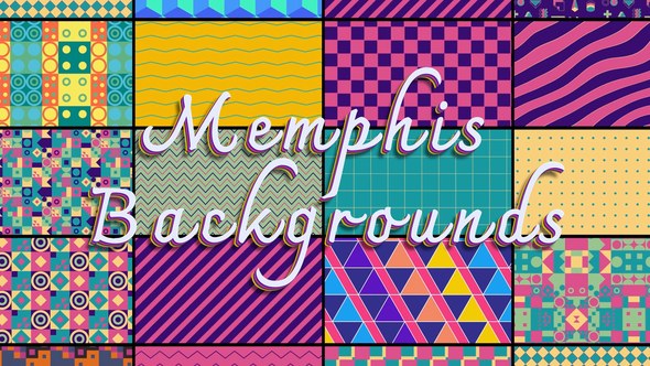 Videohive Memphis Colorful Backgrounds Elements template preview