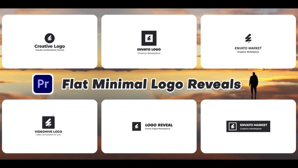 Flat Minimal Logo Reveals | MOGRT Premiere Pro template preview