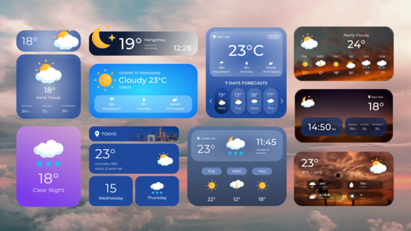 Videohive Weather Forecast Widget Elements template preview