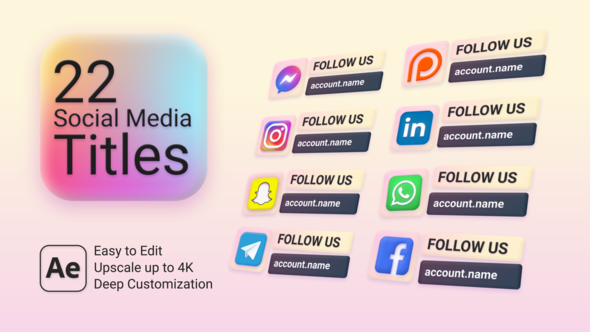 Videohive Social Media Titles 46015426 Elements template preview