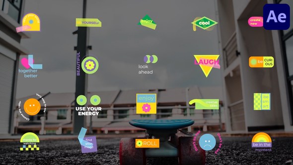 Videohive Colorful Sticker Titles for After Effects Titles template preview
