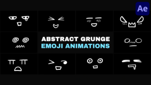 Videohive Abstract Grunge Scribble Emoji Animations | After Effects Elements template preview