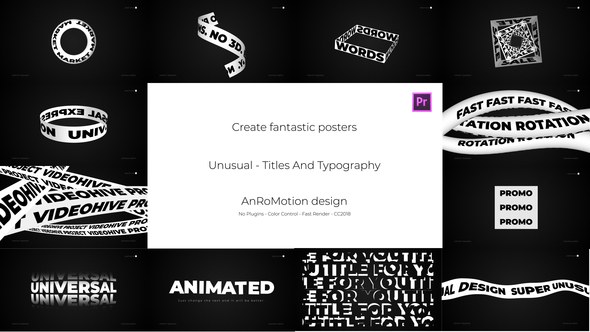 Unusual - Titles And Typography Video Displays template preview