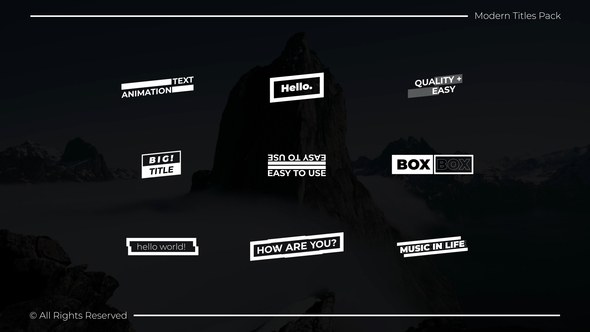 Videohive Modern Titles Pack | After Effects 47800421 Titles template preview
