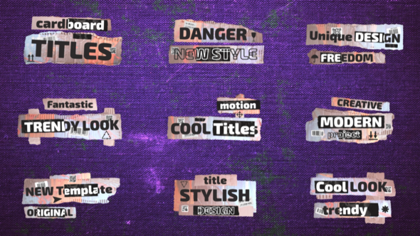 Videohive Dynamic Cardboard Titles Titles template preview