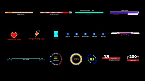 Videohive Loading Bars & Counting Titles Elements template preview