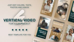 Videohive Golden Education Reels - Emerald Luxury Vertical Promo Video Displays template preview
