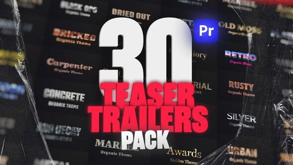 3D Text Titles Teaser Trailer Pack for Premiere Pro: Epic, Action, Cinematic, Coming Soon & More Premiere Pro template preview
