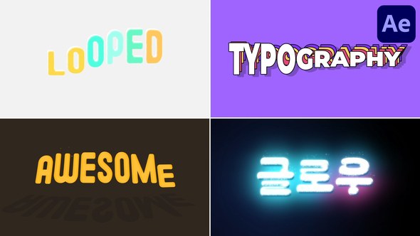 Videohive Colorful Looped Typography for After Effects Titles template preview