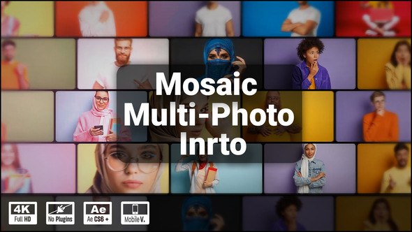 Videohive Mosaic Multi-Photo Intro 48536546 Logo Stings template preview