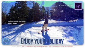 Snowboarding and Skiing Bright Promo Premiere Pro template preview