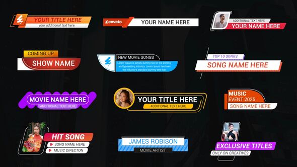 Videohive Modern Tv Titles Kit Titles template preview
