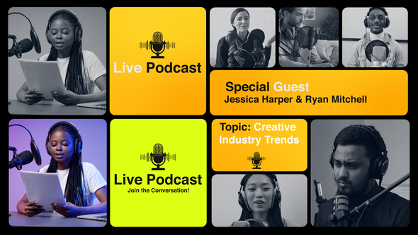 Videohive Podcast Multiscreen Opener Openers template preview