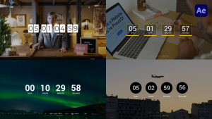 Videohive Wide Timers Elements template preview