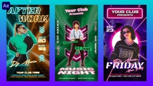 Videohive Night Club Instagram Reels Openers template preview