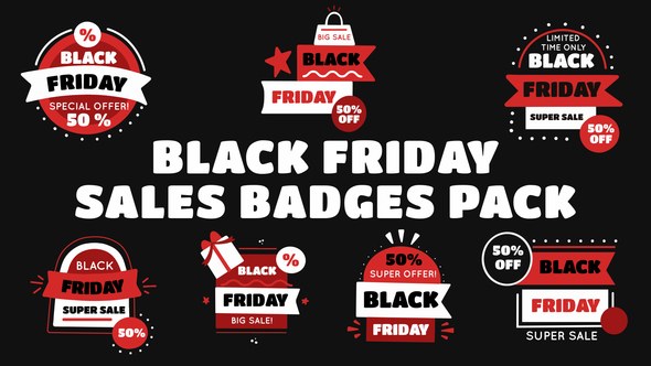 Videohive Black Friday Sale Badges Pack Elements template preview