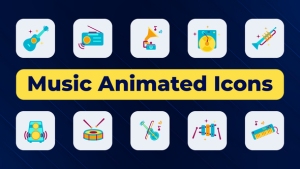 Videohive Music Animated Icons Elements template preview