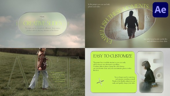 Videohive Cloudy Glass Slideshow for After Effects Openers template preview