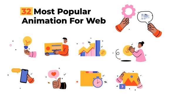 Videohive 32 Most Popular Animation For Web Elements template preview