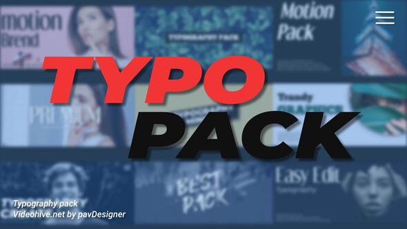Typography Pack MOGRT Premiere Pro template preview