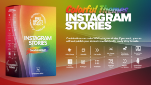 Colorful Instagram Stories Pack Video Displays template preview