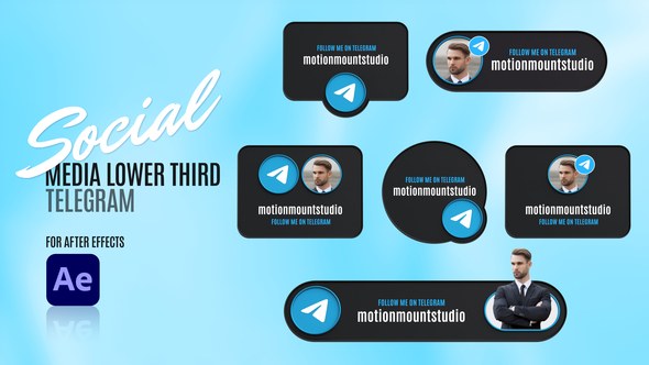 Videohive Social Media Lower Thirds - Telegram Elements template preview