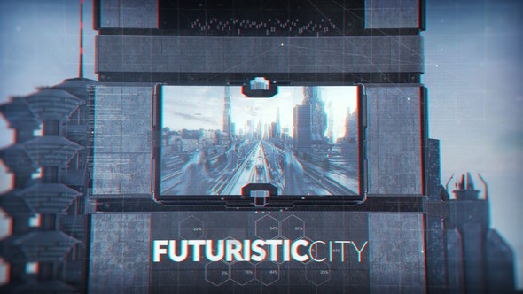 Videohive Futuristic City Video Displays template preview