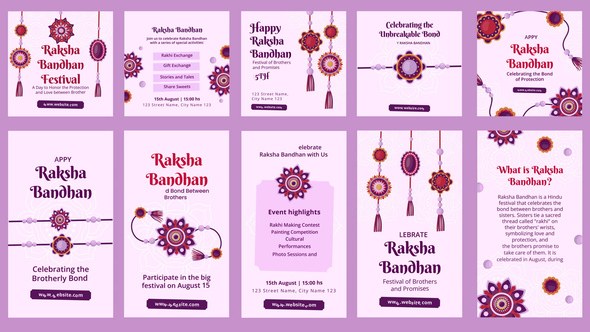 Videohive Raksha Bandhan Feed and Stories Instagram Openers template preview