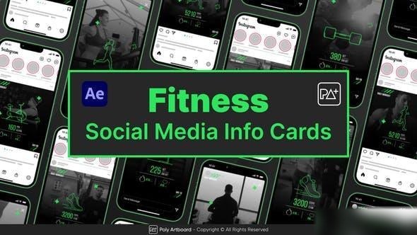 Videohive Fitness Social Media Info Cards For After Effects Openers template preview