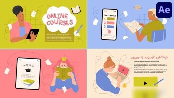 Videohive Online School Explainers for After Effects Openers template preview