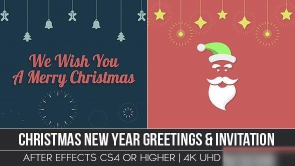 Videohive Christmas New Year Greeting & Invitation Openers template preview