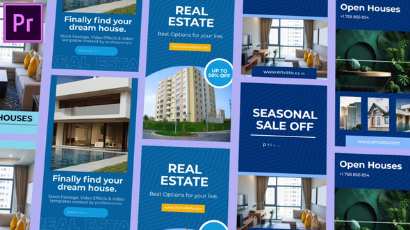 Real Estate Commercial Instagram Story Reels MOGRT for Premier Pro Premiere Pro template preview